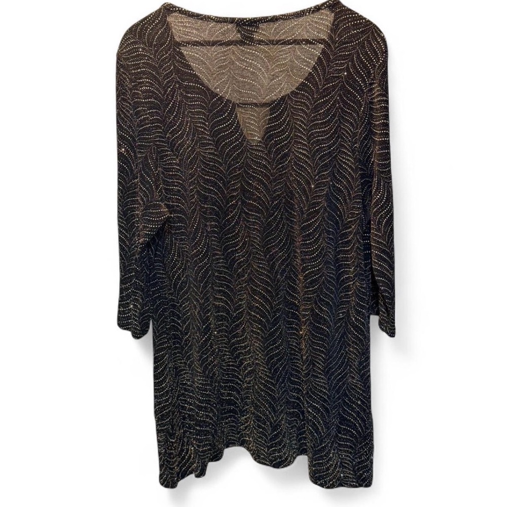 Simply Emma Black and Gold Tunic 3X light weight sexy